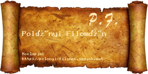 Polónyi Filomén névjegykártya